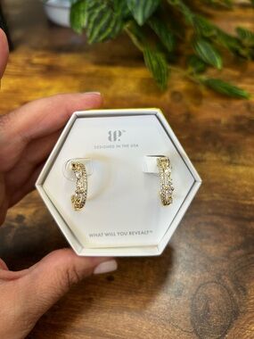 Bomb Party OG Diamond CZ & Gold Hoop Earrings